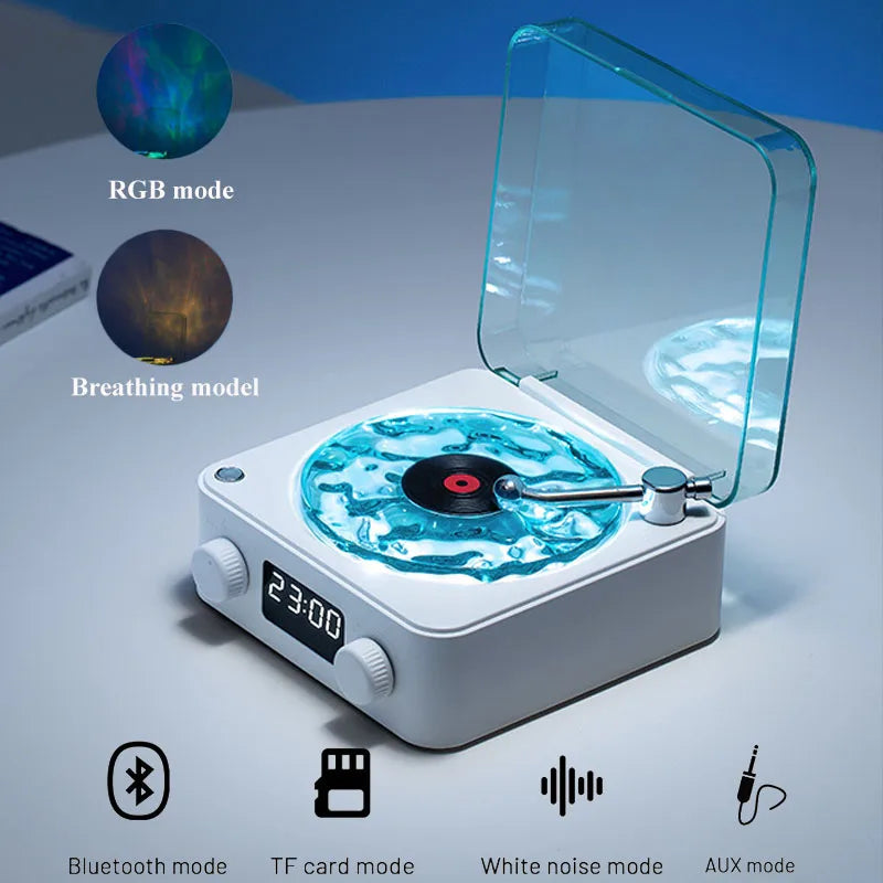 Mini Retro White Noise Bluetooth Speaker Portable Vintage Sleep Aid Bluetooth Speaker Subwoofer with RGB Light Support TF Card